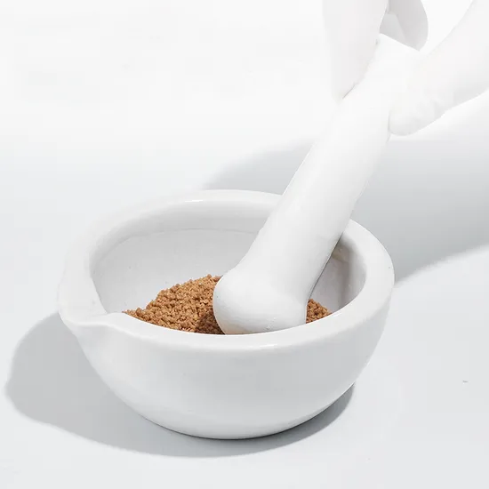 Household Porcelain Mortar and Pestle Milk Bowl Laboratory Pounding Bowl Medicine Researcher Grinding Bowl Grinder Grinder Grinding Stick